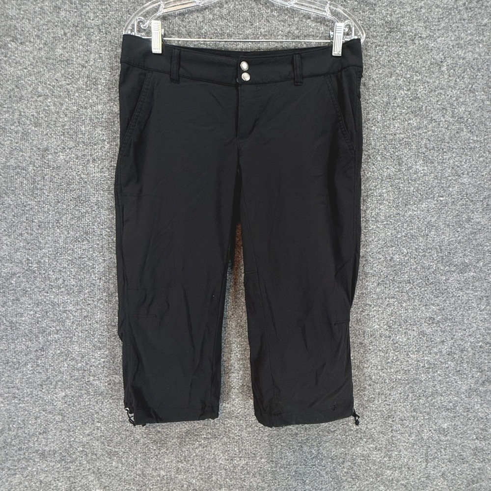 Columbia Pants Women 8 Black Omni-Shield Hiking Outdoor Athletic Cropped Capris